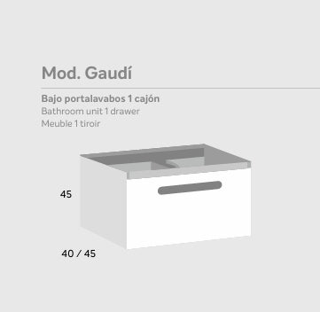 Bajo portalavabos 1 cajón Mod. Gaudí