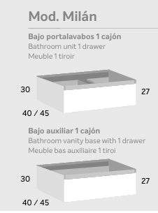 Bajo portalavabos 1 cajón Mod. MILÁN