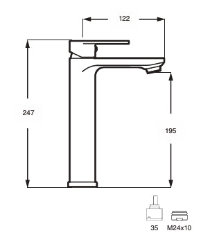 Monomando Lavabo Alto Bielsa