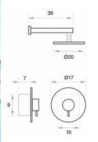 Conjunto Ducha Empotrar Aura 1 vía