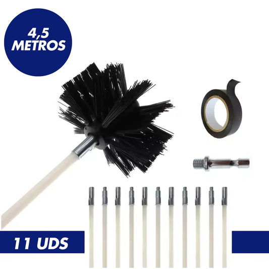 Cepillo flexible para limpieza de tubo de pellets