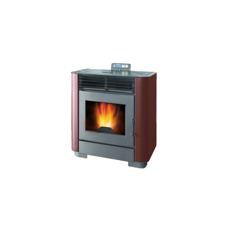 Imagen de una estufa de pellets canalizable SEMA FF16C 16kW de color moka