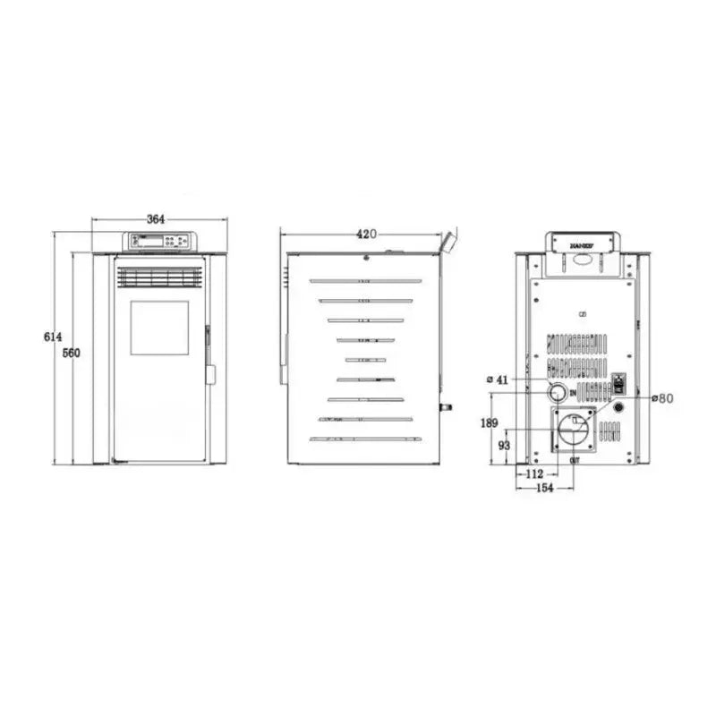 Planos de una estufa de pellets SEMA Micro 6kW