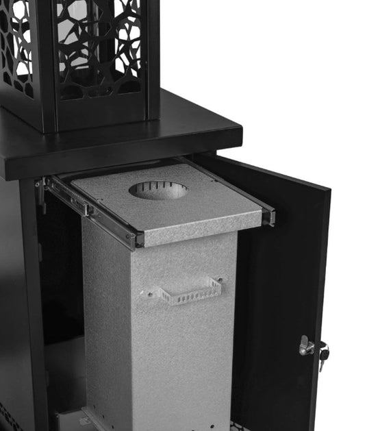 Imagen del interior de una estufa de pellets exterior moderna 12,2W