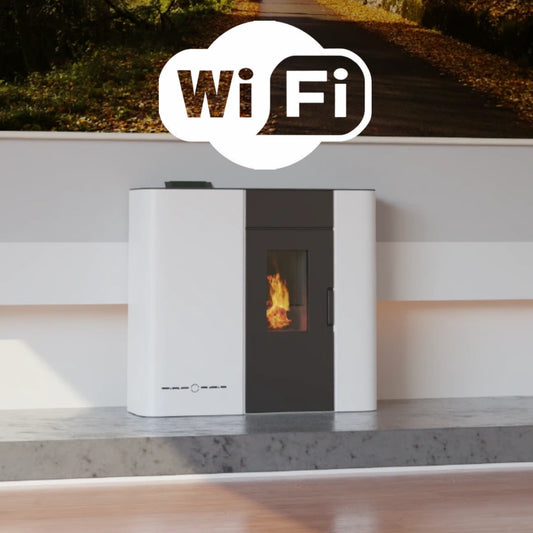 Imagen de un Módulo WIFI para estufas de pellets con fondo