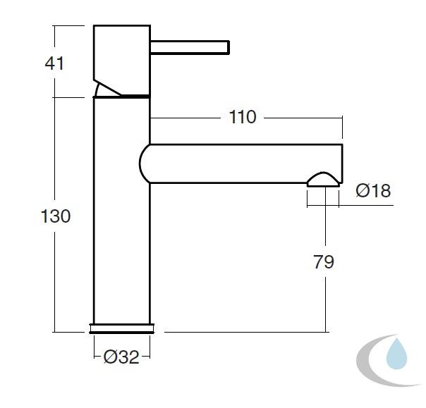 Monomando Lavabo Caño Recto Veral