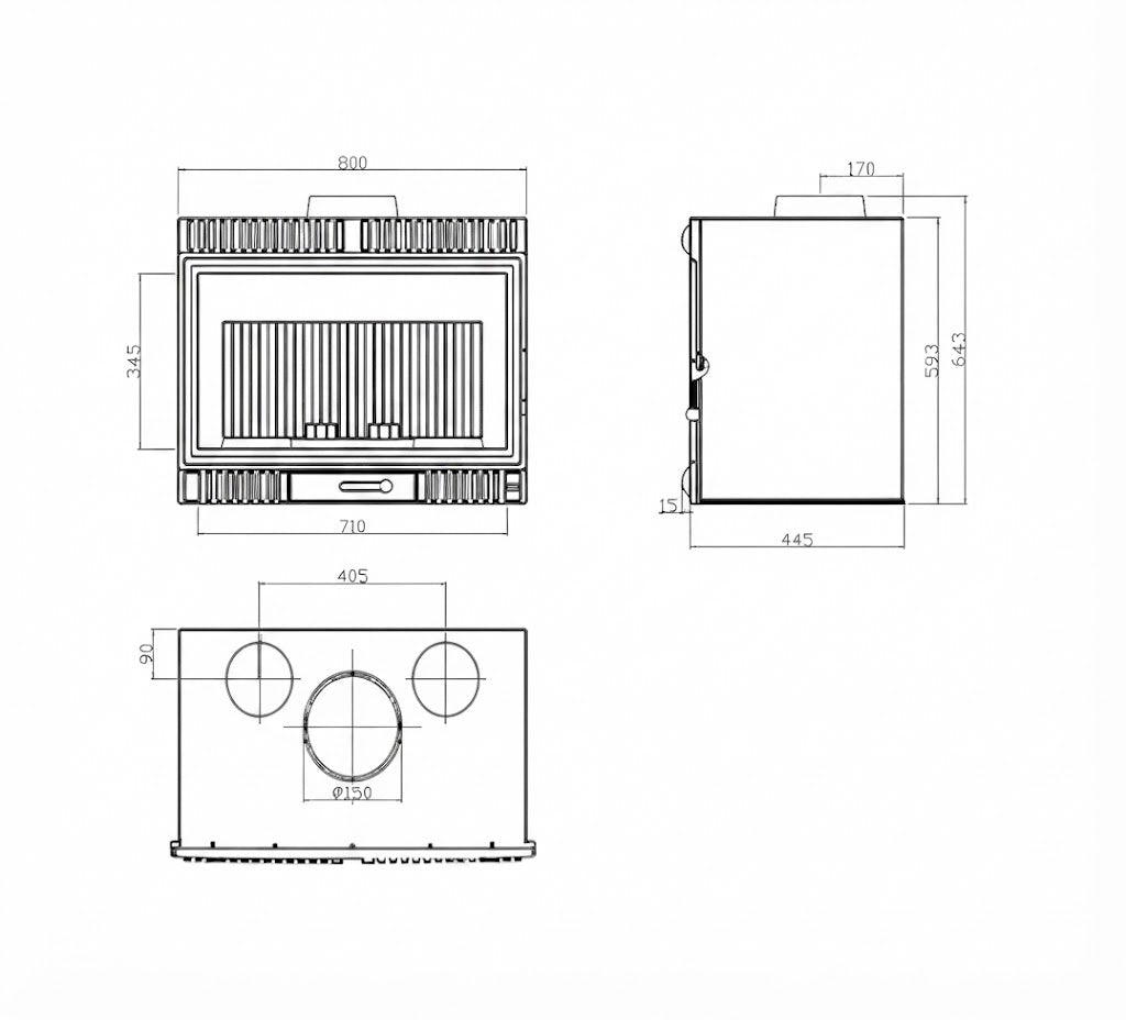 Estufa pellet Insert Koni  80 ventilada
