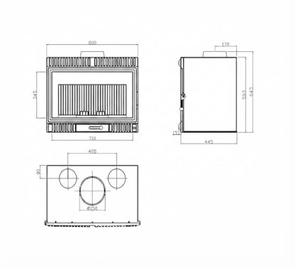 Estufa pellet Insert Koni  80 ventilada