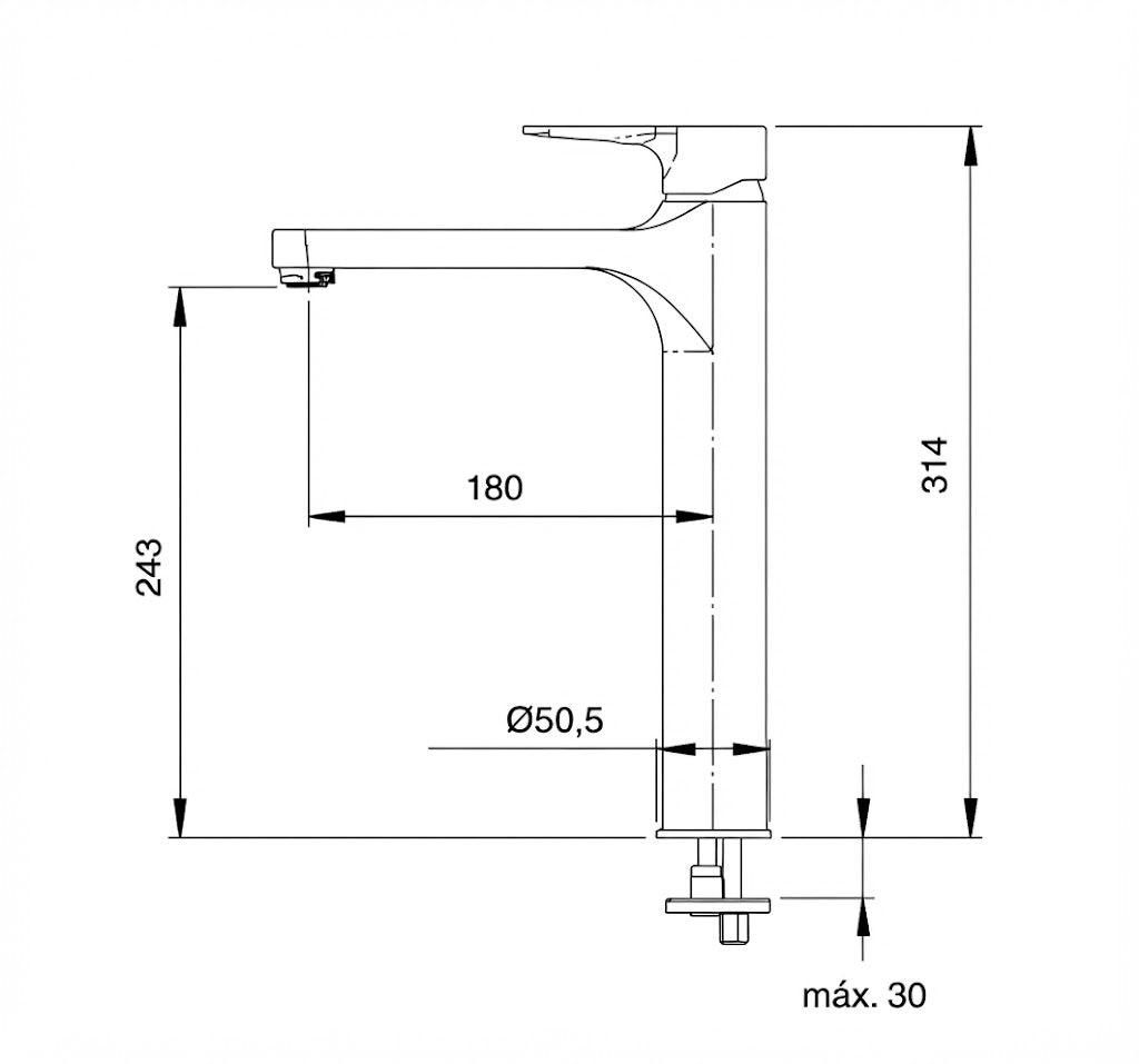 Monomando Lavabo Alto Aínsa