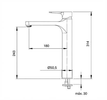 Monomando Lavabo Alto Aínsa