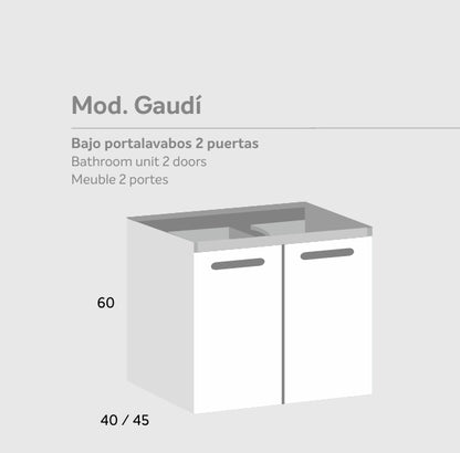 Bajo portalavabos 2 puertas Mod. GAUDÍ
