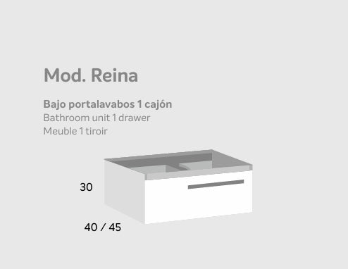 Bajo portalavabos 1 cajón Mod. REINA