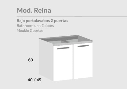 Bajo portalavabos 2 puertas Mod. REINA