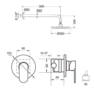 Conjunto Ducha de Empotrar Bielsa