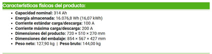 Batería de Litio KiroSolar Plus BL48+ 16kW 51,2V 314Ah (Suelo con Ruedas)