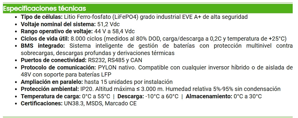 Batería de Litio KiroSolar Plus BL48+ 16kW 51,2V 314Ah (Suelo con Ruedas)