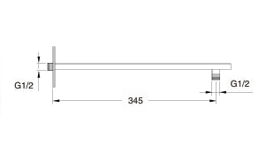 Brazo de Ducha Latón Rectangular