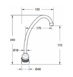 Grifo Lavabo Ebro 1 agua