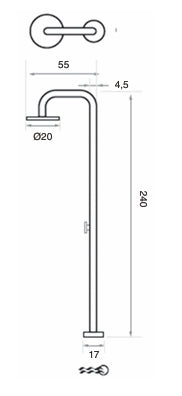 Columna Ducha Elba con Llave de Paso ( solo agua fría )