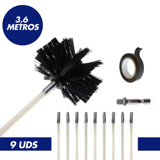 Cepillo flexible para limpieza de tubo de pellets