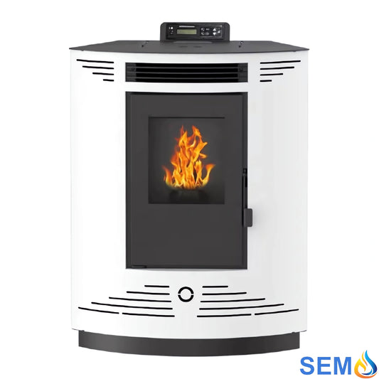 Imagen de una Estufa de pellets esquinera SEMA C9 9kW