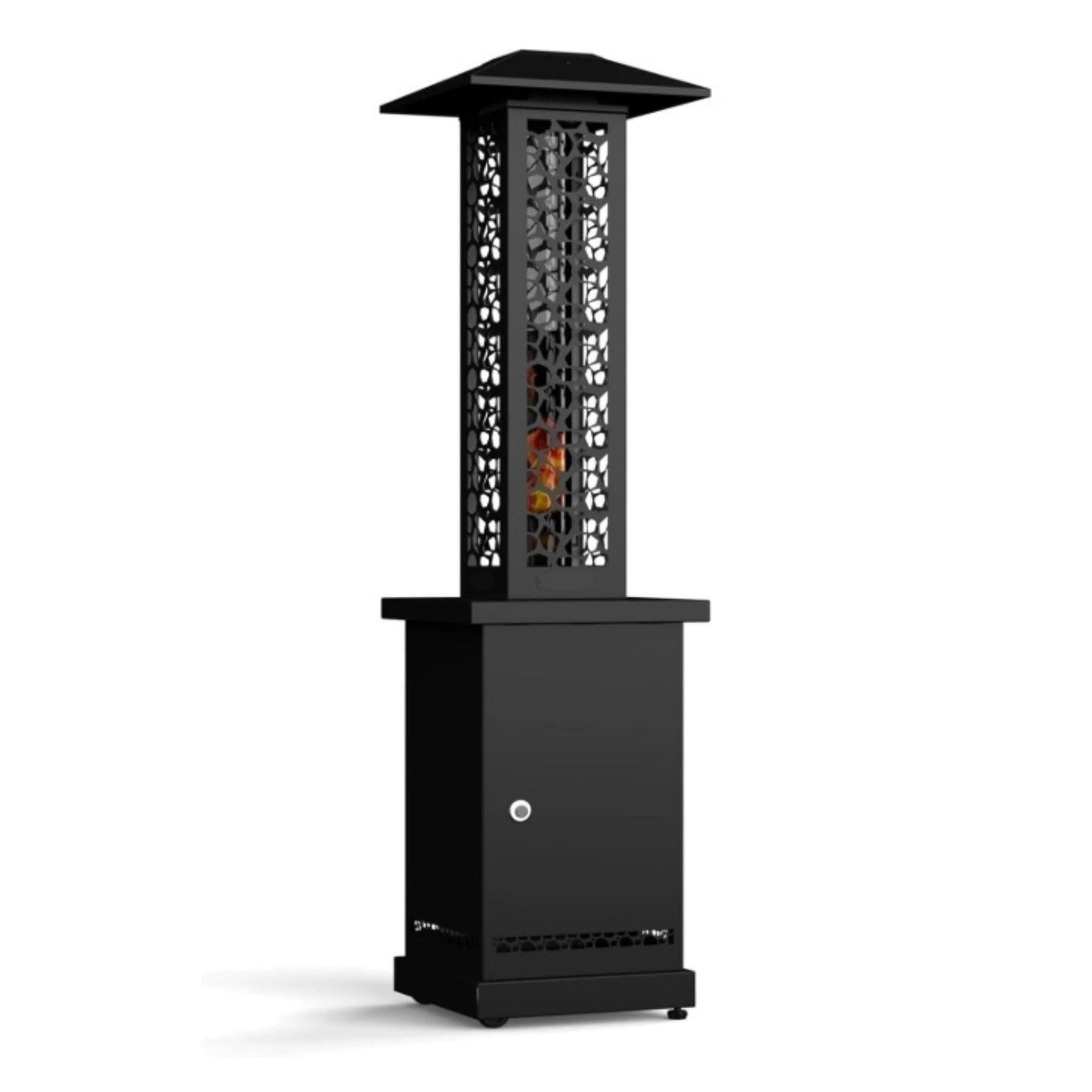 Imagen de una estufa de pellets exterior moderna 12,2W de lado