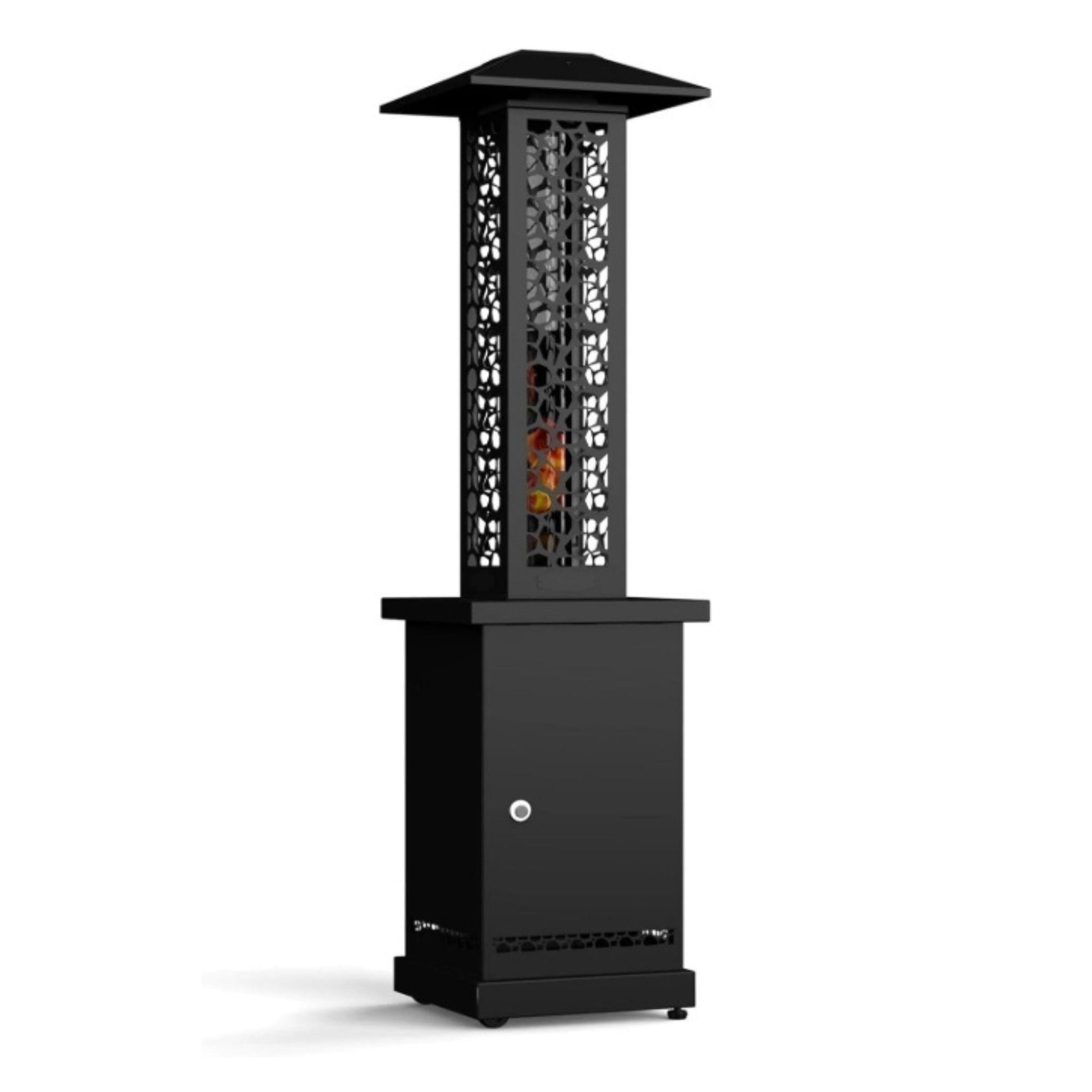 Imagen de una estufa de pellets exterior moderna 12,2W de lado