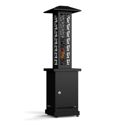 Imagen de una estufa de pellets exterior moderna 12,2W de lado