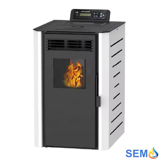 Imagen de una estufa de pellets SEMA Micro 6kW de lado
