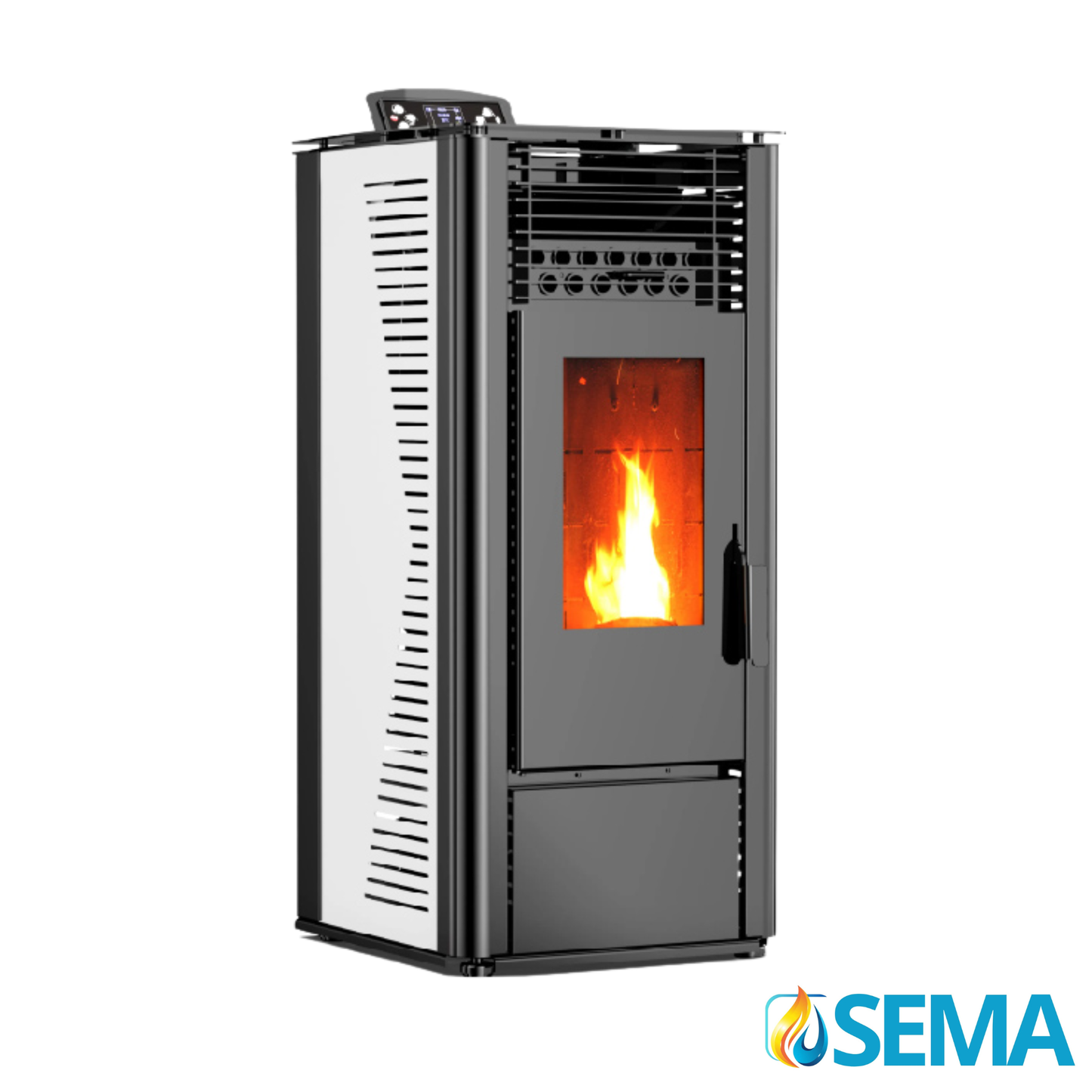 Estufa de pellets SEMA DS11 11kW canalizable y no canalizable.