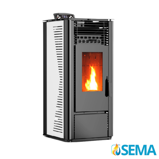 Estufa de pellets SEMA DS11 11kW canalizable y no canalizable.