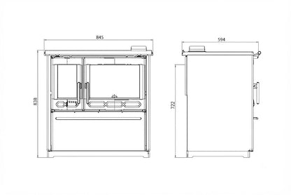 Estufa pellet Cocina Iron 850 glass