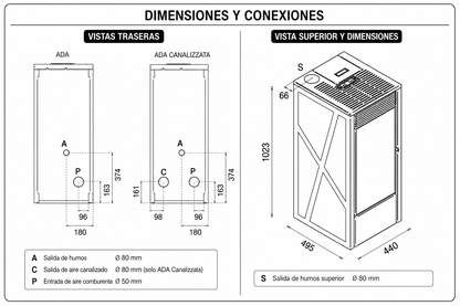 Estufa Pellet Ada - Ada Canalizzata