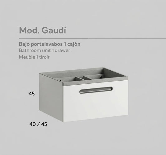 Bajo portalavabos 1 cajón Mod. GAUDÍ